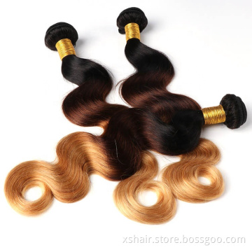 Body wave honey blonde human hair bundles 1B 4 27 ombre human hair bundles